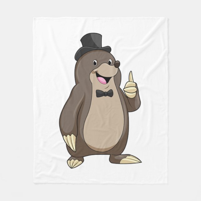 Mole as Groom with Tie Fleece Blanket (Front)