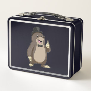 Mole as Groom with Tie Metal Lunch Box