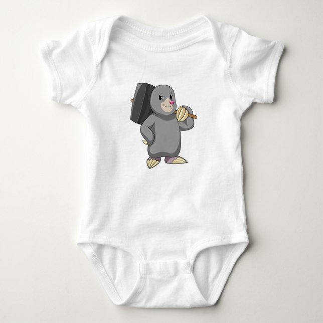 Mole as Handyman with Hammer Baby Bodysuit (Front)