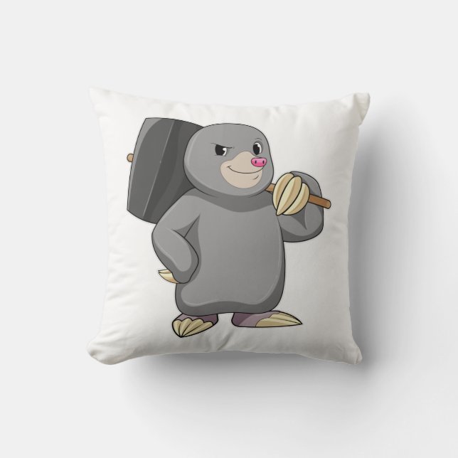Mole as Handyman with Hammer Cushion (Front)