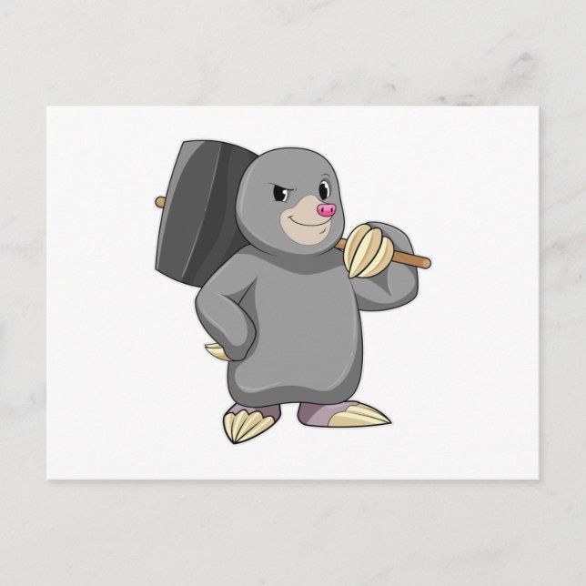 Mole as Handyman with Hammer Postcard (Front)