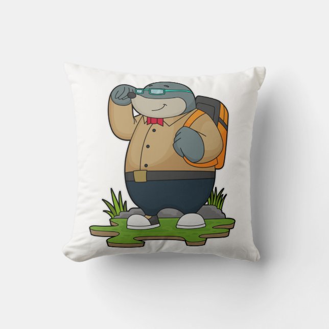 Mole as Hiker with Backpack Cushion (Front)