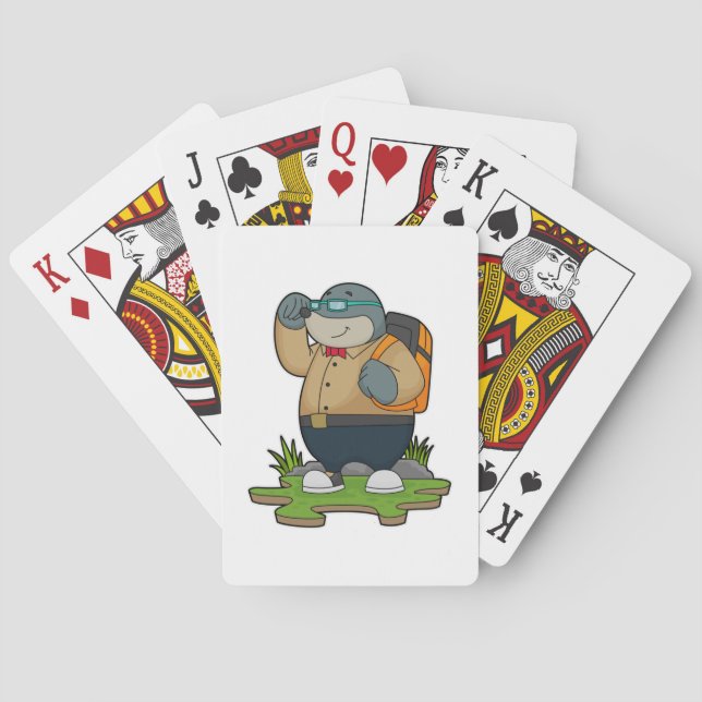 Mole as Hiker with Backpack Playing Cards (Back)