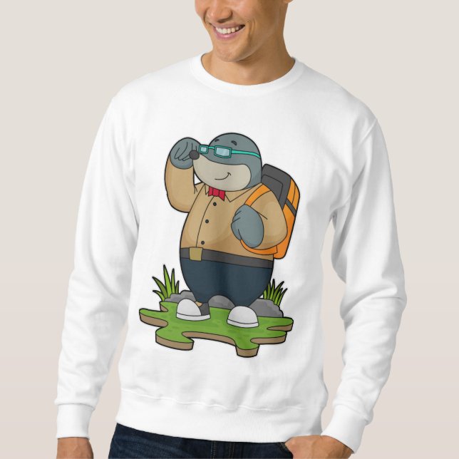 Mole as Hiker with Backpack Sweatshirt (Front)
