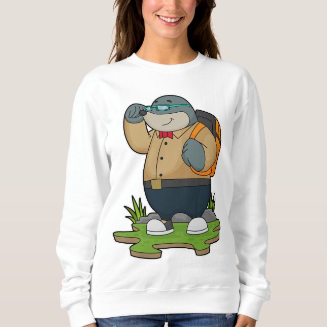 Mole as Hiker with Backpack Sweatshirt (Front)