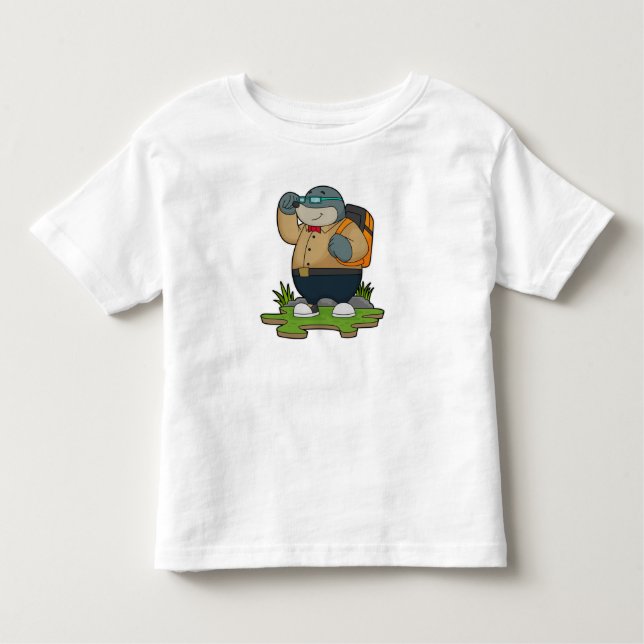 Mole as Hiker with Backpack Toddler T-Shirt (Front)