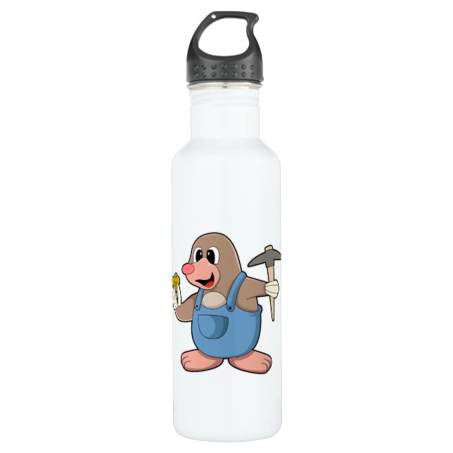 Mole as Miner with Gold 710 Ml Water Bottle (Front)