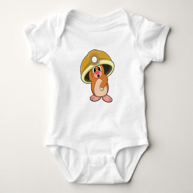 Mole as Miner with Helmet Baby Bodysuit (Front)