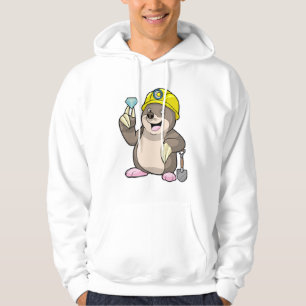 Mole as Miner with Shovel & Diamond Hoodie