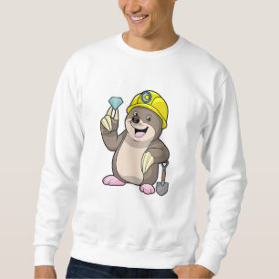 Mole as Miner with Shovel & Diamond Sweatshirt