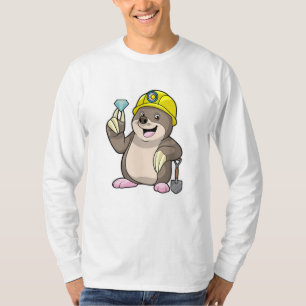 Mole as Miner with Shovel & Diamond T-Shirt