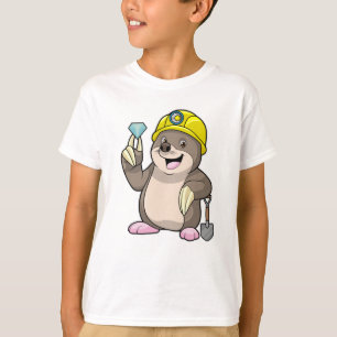 Mole as Miner with Shovel & Diamond T-Shirt