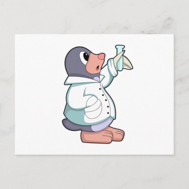 Mole as Scientist with Test tube Postcard (Front)