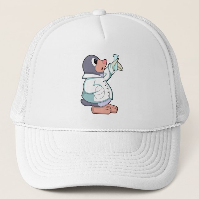 Mole as Scientist with Test tube Trucker Hat (Front)
