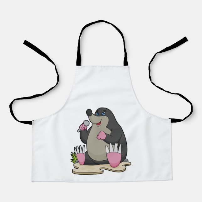 Mole as Singer with Microphone Apron (Front)