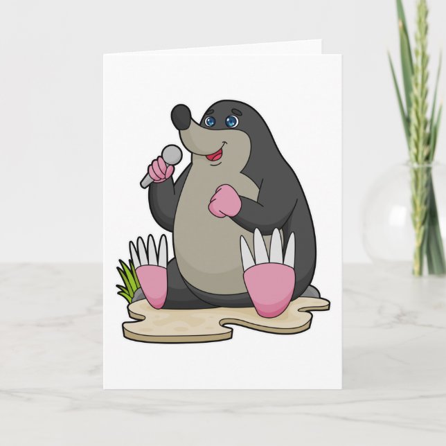 Mole as Singer with Microphone Card (Front)
