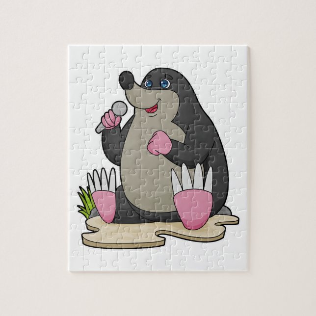 Mole as Singer with Microphone Jigsaw Puzzle (Vertical)
