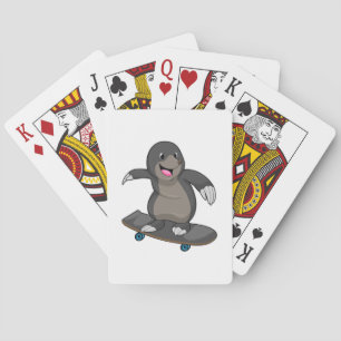 Mole as Skater with Skateboard Playing Cards