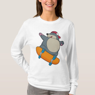 Mole as Skater with Skateboard T-Shirt