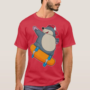 Mole as Skater with Skateboard T-Shirt