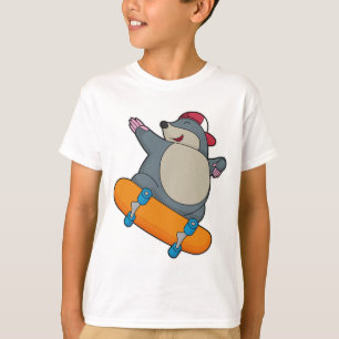 Mole as Skater with Skateboard T-Shirt