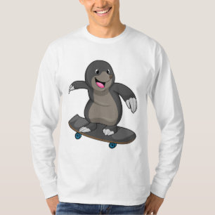 Mole as Skater with Skateboard T-Shirt