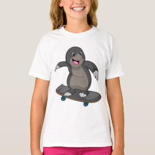 Mole as Skater with Skateboard T-Shirt