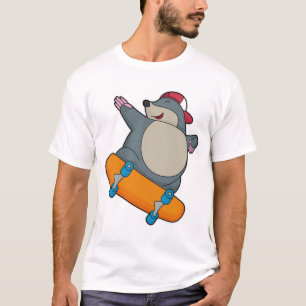 Mole as Skater with Skateboard T-Shirt