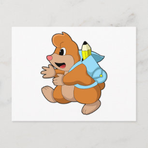Mole as Student with Backpack Postcard