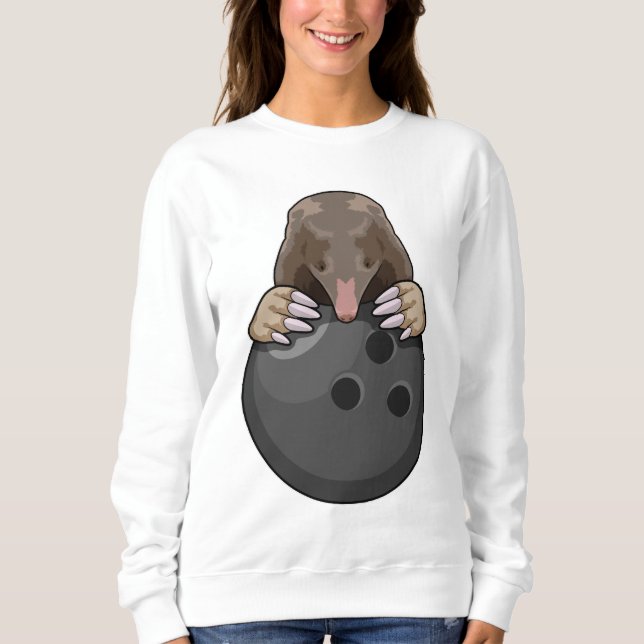 Mole at Bowling with Bowling ball Sweatshirt (Front)