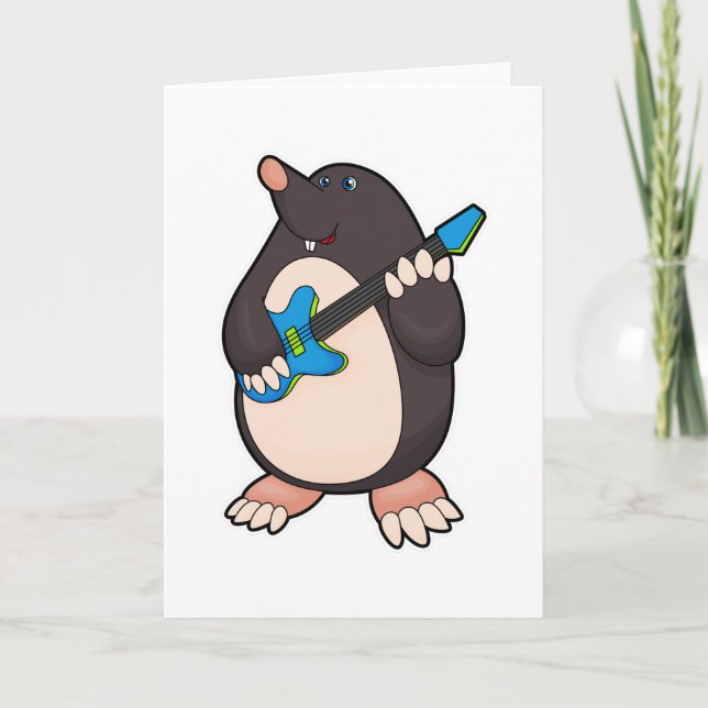 Mole at Music with Guitar Card (Front)