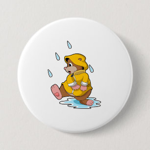 Mole at Rain with Raindrops 7.5 Cm Round Badge