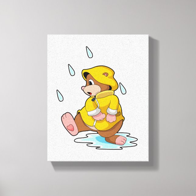 Mole at Rain with Raindrops Canvas Print (Front)