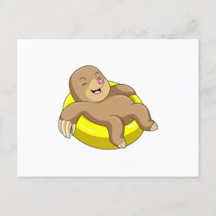 Mole at Swimming with Lifebuoy Postcard