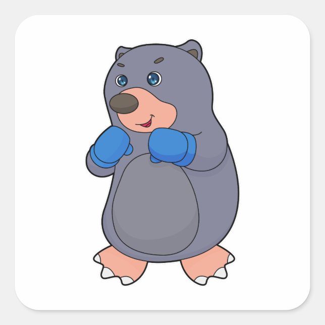 Mole Boxing Boxer Boxing gloves Square Sticker (Front)