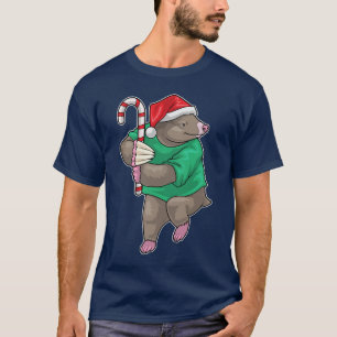Mole Christmas Candy cane T-Shirt
