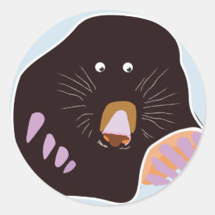 Mole Classic Round Sticker, Glossy Sticker