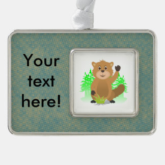 Mole clipart silver plated framed ornament