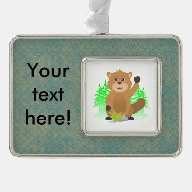 Mole clipart silver plated framed ornament (Front)