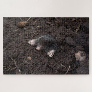 Mole crawling from the ground jigsaw puzzle