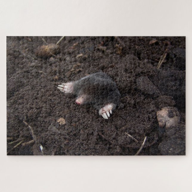 Mole crawling from the ground jigsaw puzzle (Horizontal)