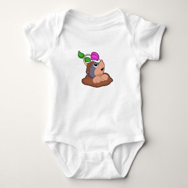 Mole Earth Flower Baby Bodysuit (Front)