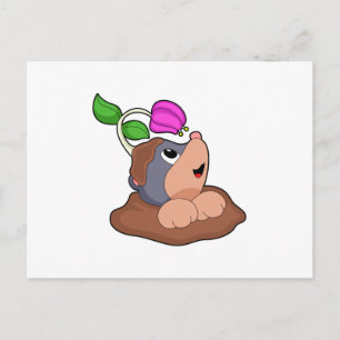 Mole Earth Flower Postcard
