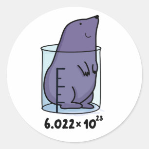 Mole Equation Cute Mole In A Beaker Pun Classic Round Sticker