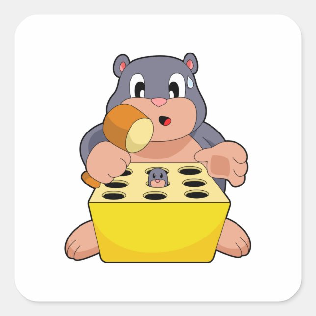 Mole Game Square Sticker (Front)