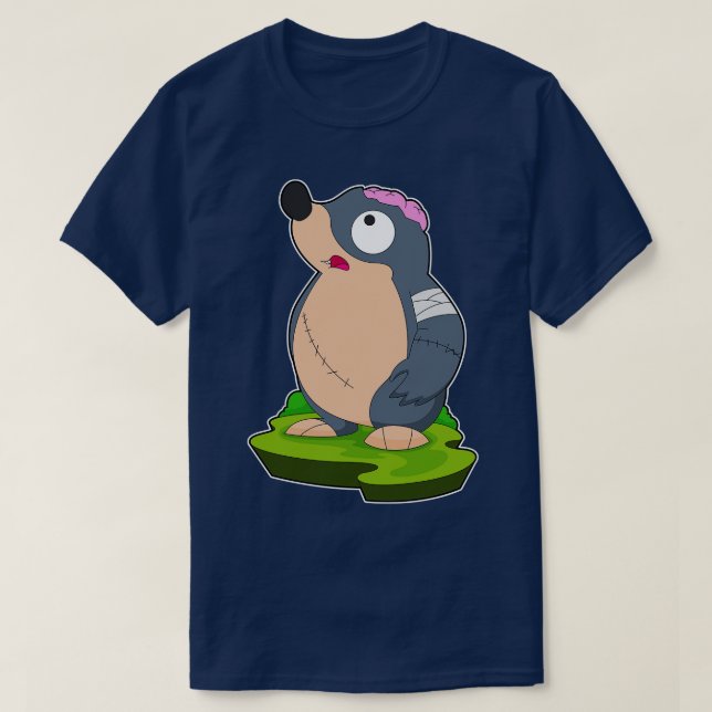 Mole Halloween Zombie T-Shirt (Design Front)