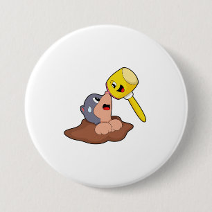 Mole Hammer 7.5 Cm Round Badge
