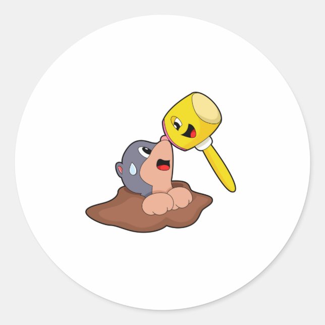 Mole Hammer Classic Round Sticker (Front)