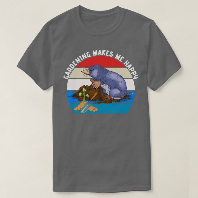 Mole In The Garden  Funny  T-Shirt (Design Front)