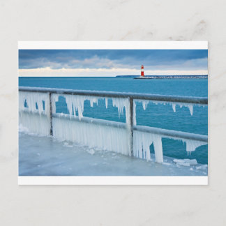 Mole in Warnemuende (Germany) in winter Postcard